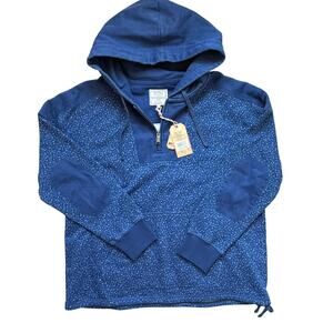 Women's NWT Fat Face Blue Speckled Half-Zip Hoodie, Size 12